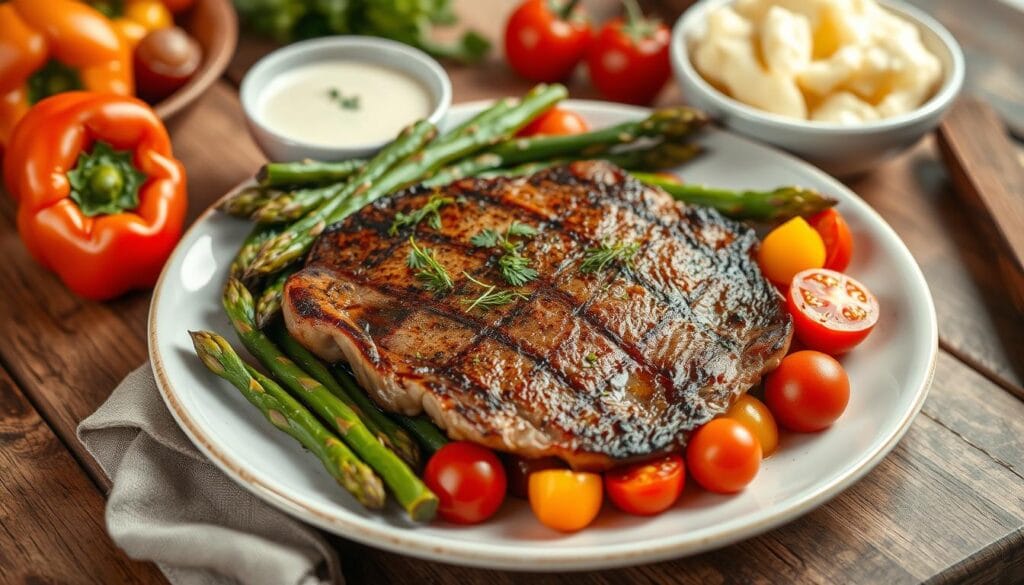 Air Fried Fillet Steak Serving Suggestion