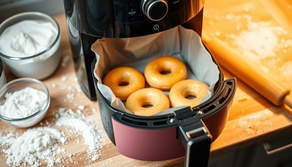 Air Fryer Donuts Cooking Process