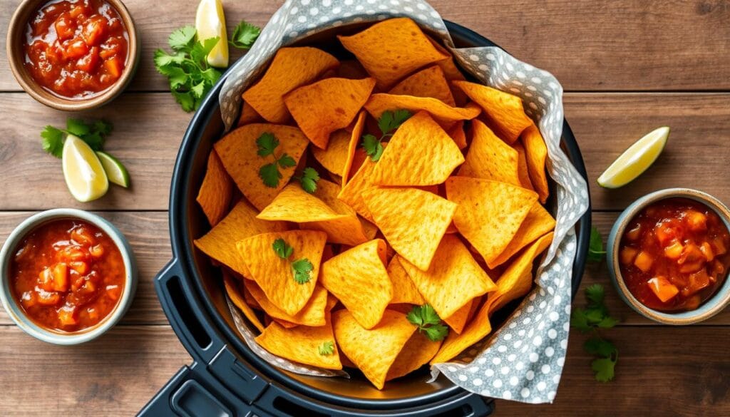 Air Fryer Tortilla Chips Cooking Process