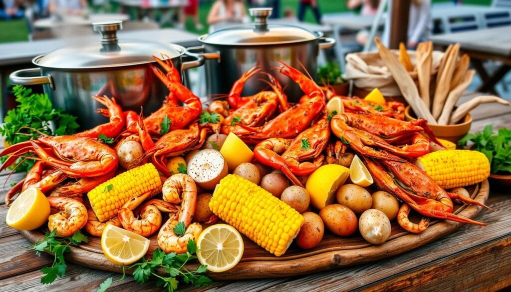 Cajun Seafood Boil Presentation