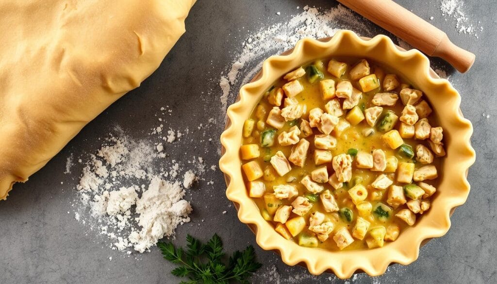 Chicken Pot Pie Assembly Technique