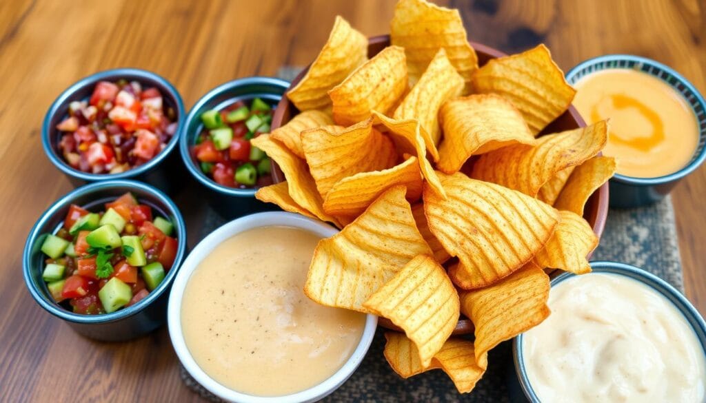 Homemade Air Fryer Tortilla Chips with Dips