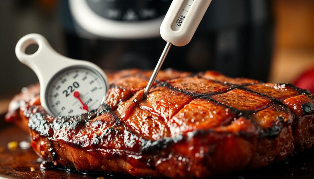 Meat Thermometer Checking Steak Doneness