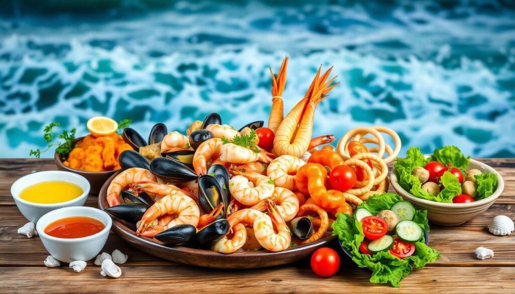 Seafood Mix with Side Dishes