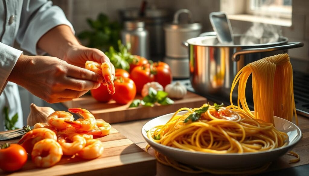 Shrimp Marinara Linguine Preparation Time