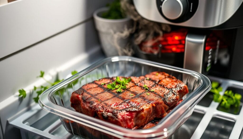 Storing and Reheating Sirloin Steak in Air Fryer