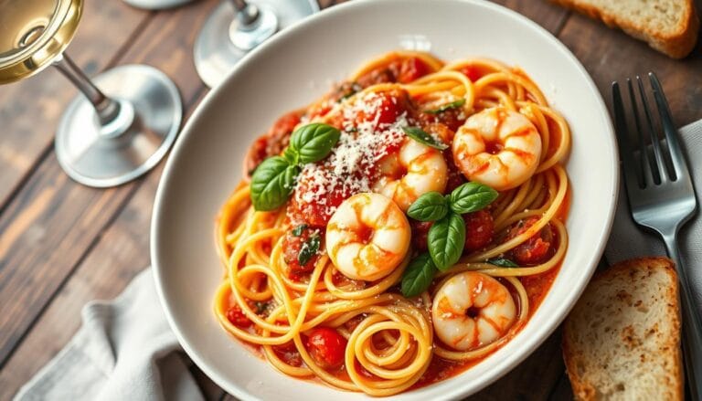 shrimp marinara linguine