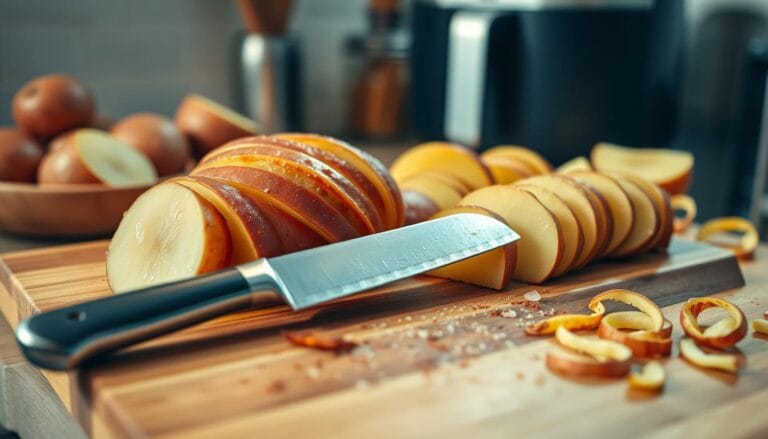 slice potatoes in air fryer