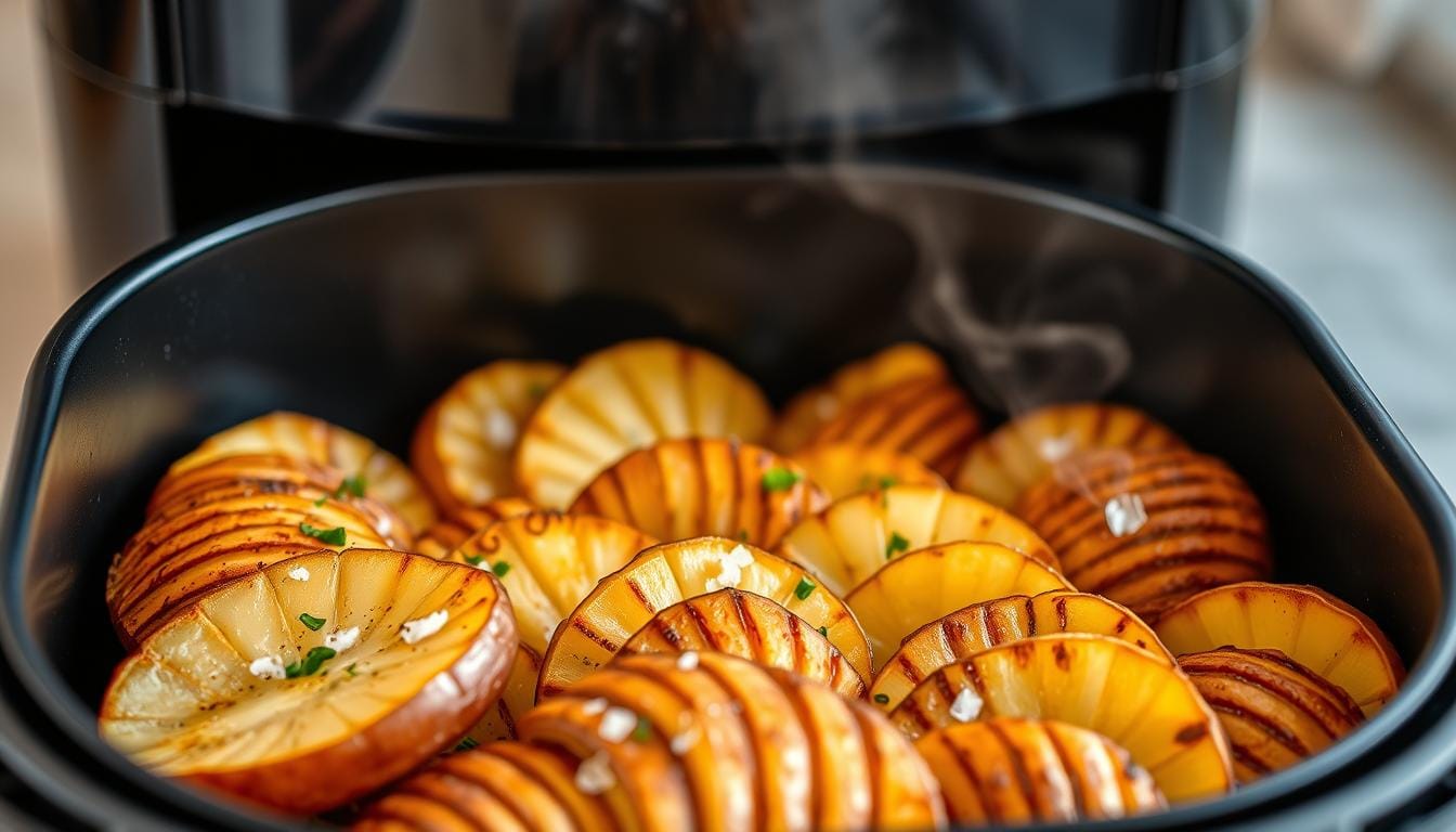 sliced potatoes in air fryer